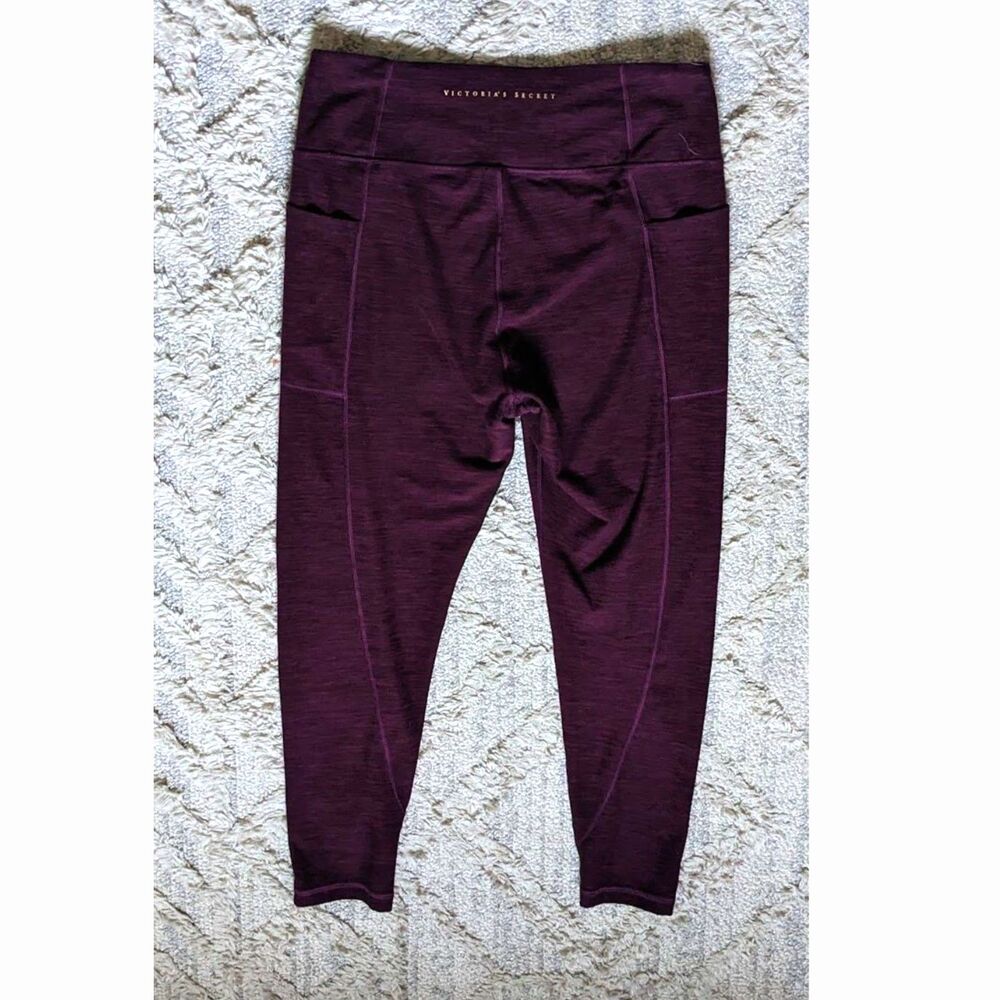Victoria's Secret On Point High Rise Leggings Mauve Wine Heather Sz 14 Workout